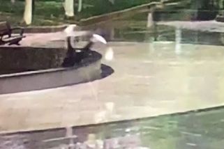 Místo na cestu koukal do mobilu. Kamera zachytila nečekaný pád do kašny - Novinky